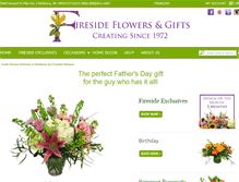 Tablet Screenshot of firesideflowers.com